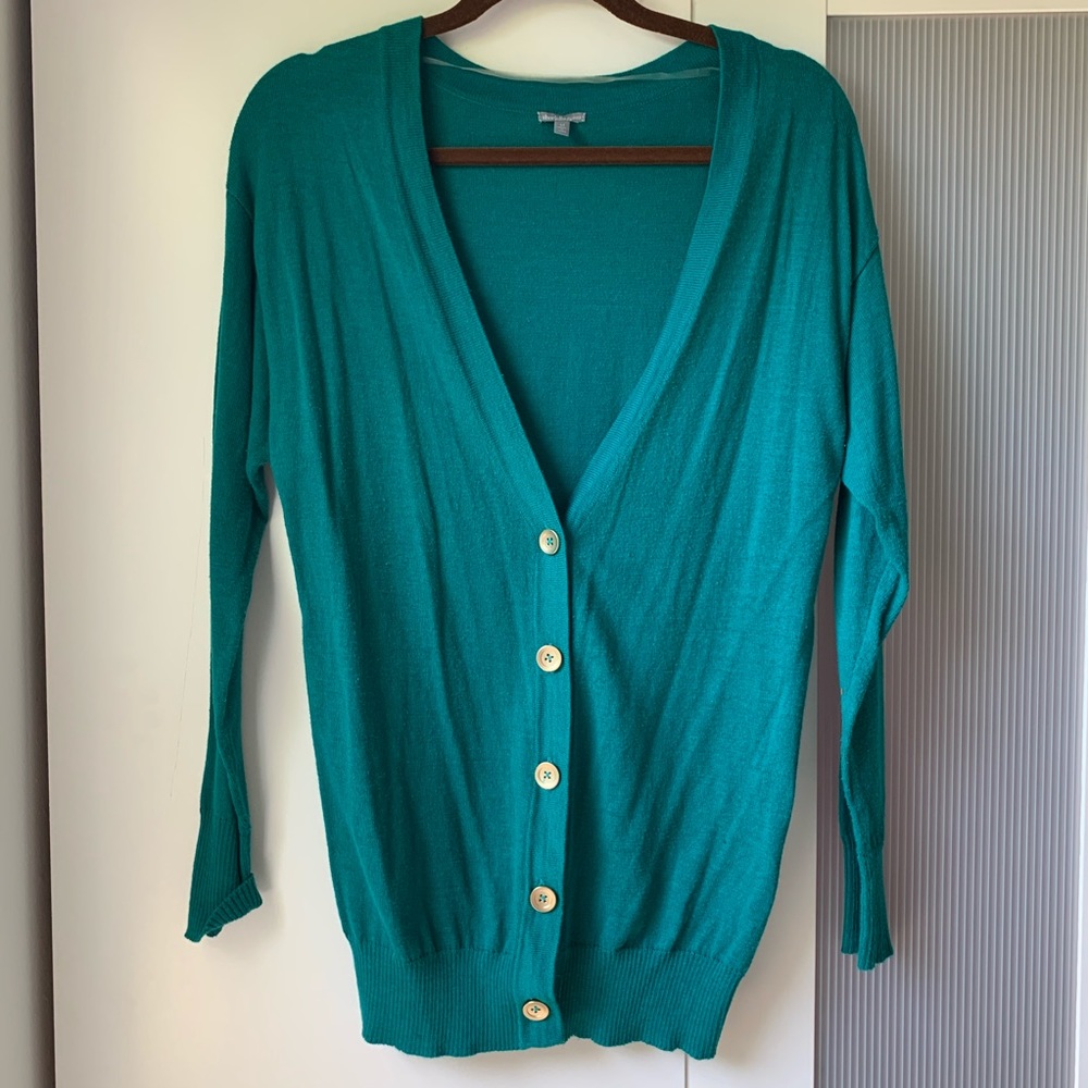 Longline teal cardigan